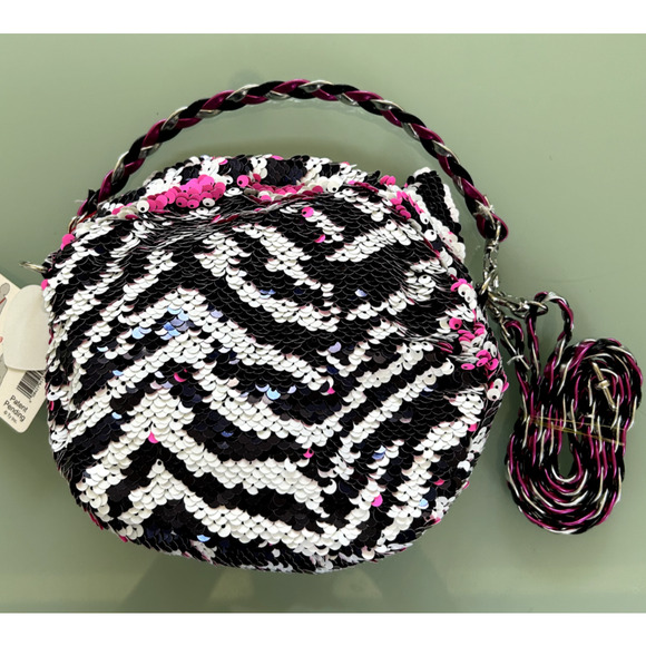 TY Beanie Babies Boos Flippables Zoey Zebra 9" Fashion Sequin Purse for … - Picture 2 of 4